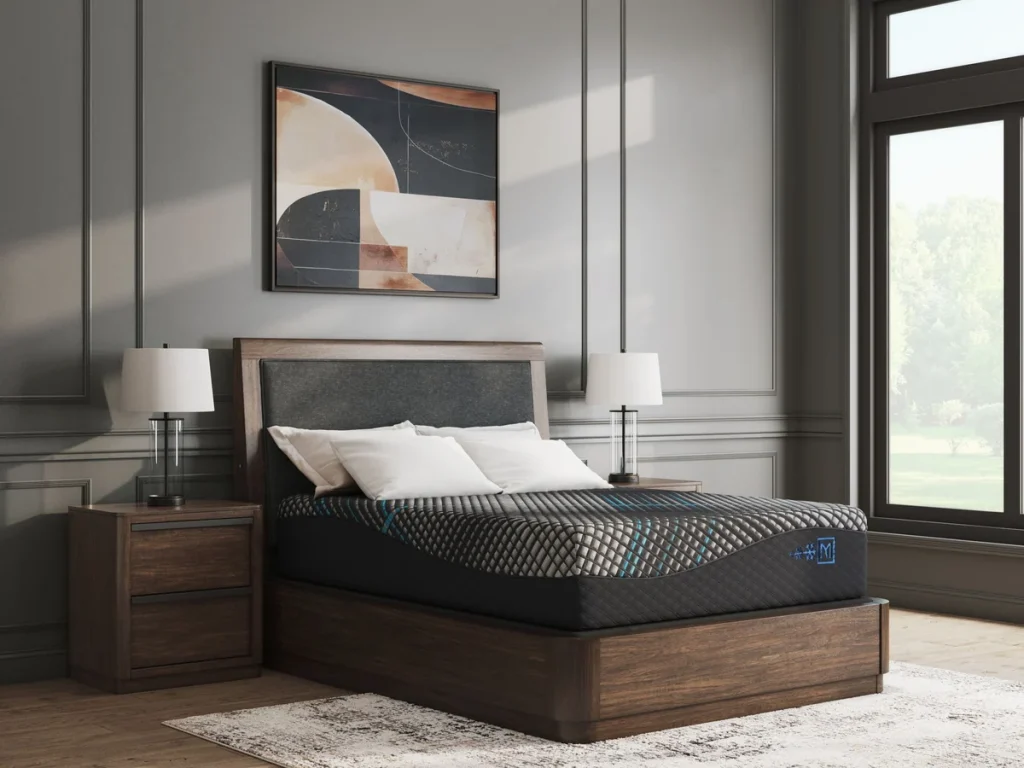 Ashley Millennium mattress in a furnished bedroom