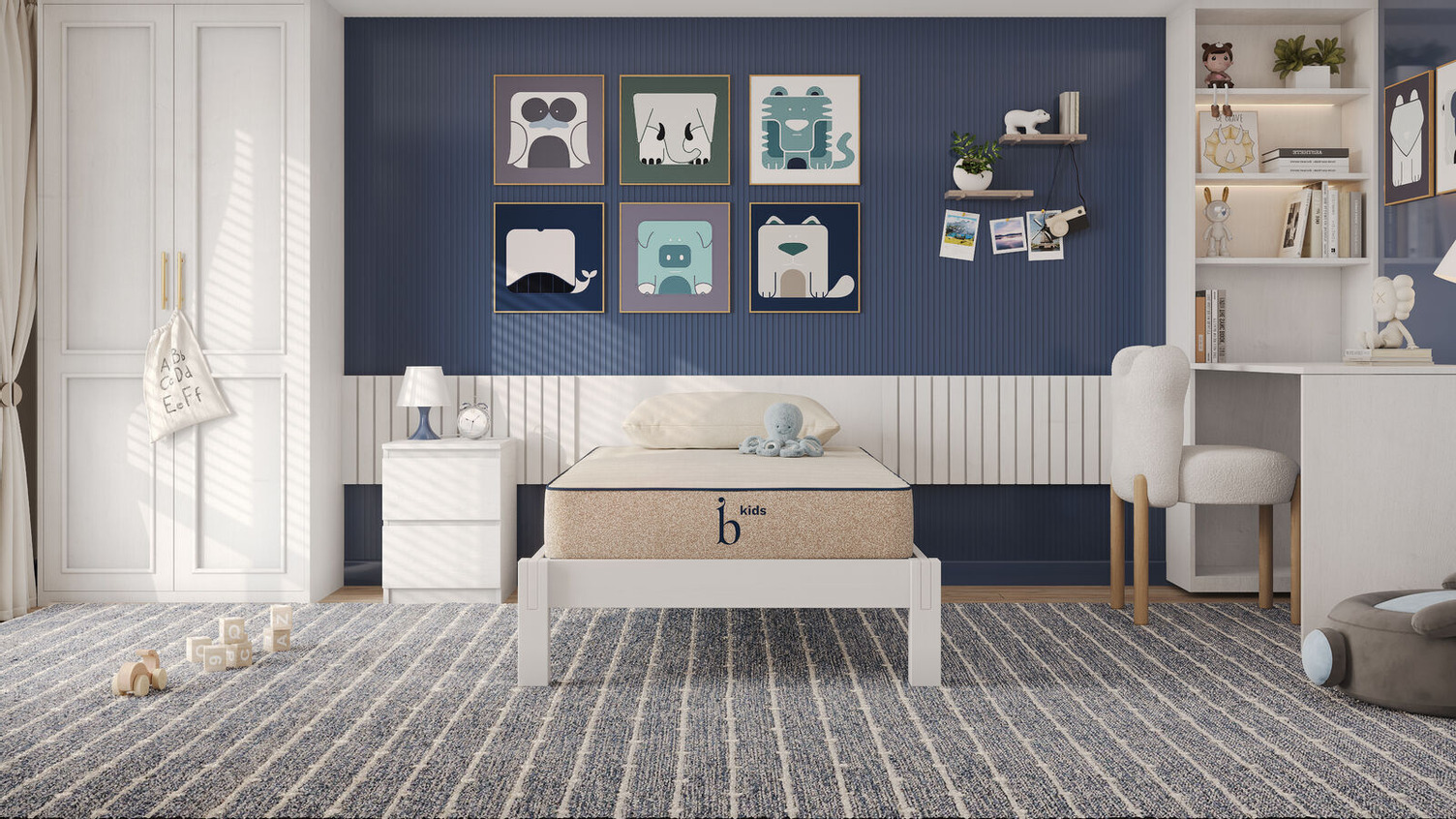 Birch Kids Natural Mattress front bedroom lifestyle
