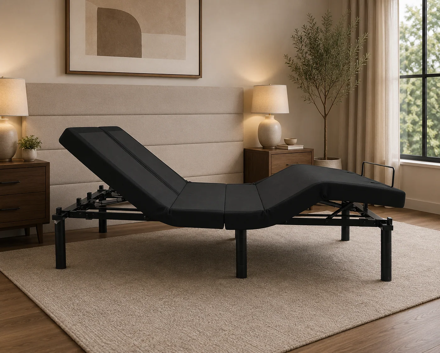 Ergomotion DUETTO adjustable base bedroom lifestyle view one