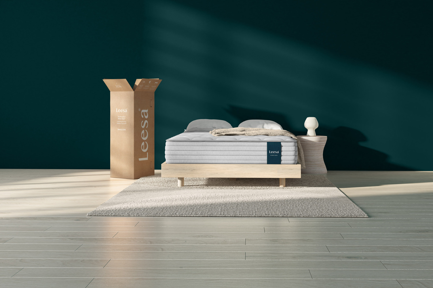 Leesa Studio Chill Hybrid — mattress and shipping box
