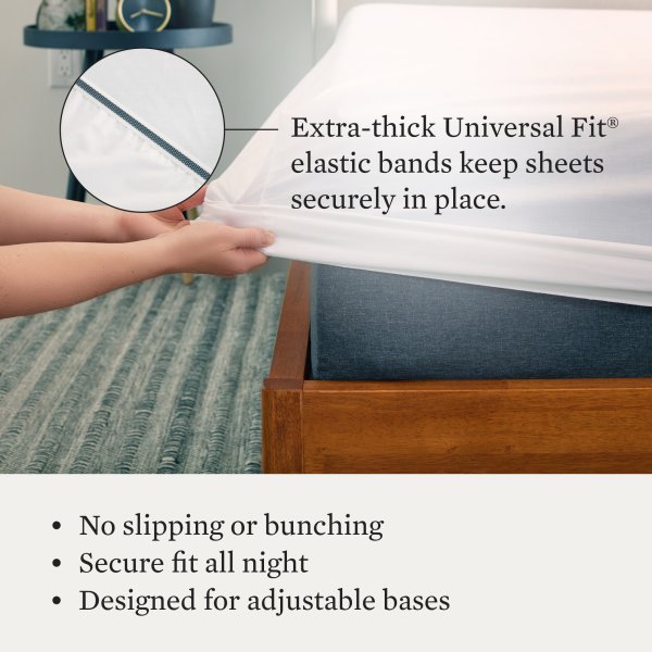 Malouf Natural Supima Cotton sheet set - SecureFit feature