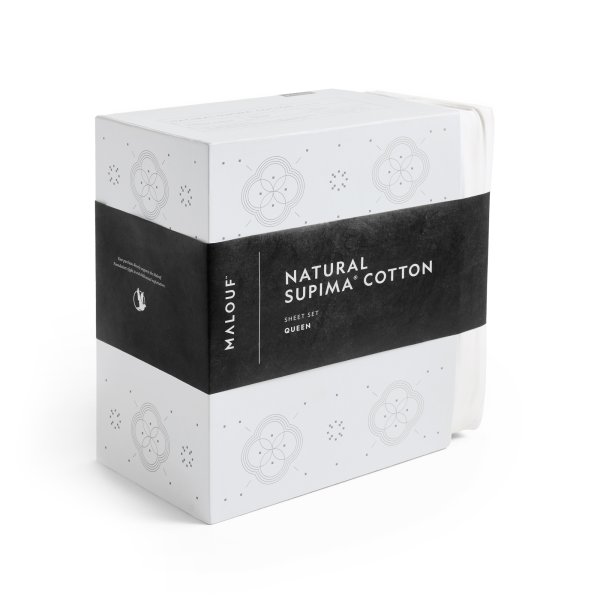 Malouf Natural Supima Cotton sheet set - Supima product three-quarter