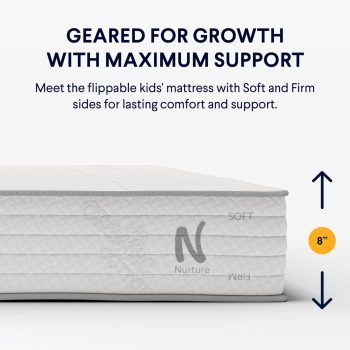 Nolah Nurture kids mattress bedroom angled profile
