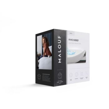 Malouf Five Sided Smooth mattress protector packaged product view