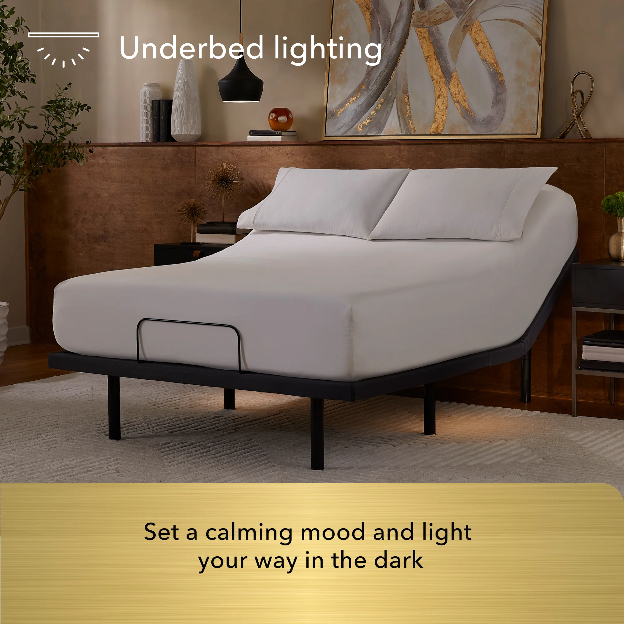 Serta Baselogic Gold adjustable base - Under-bed lighting