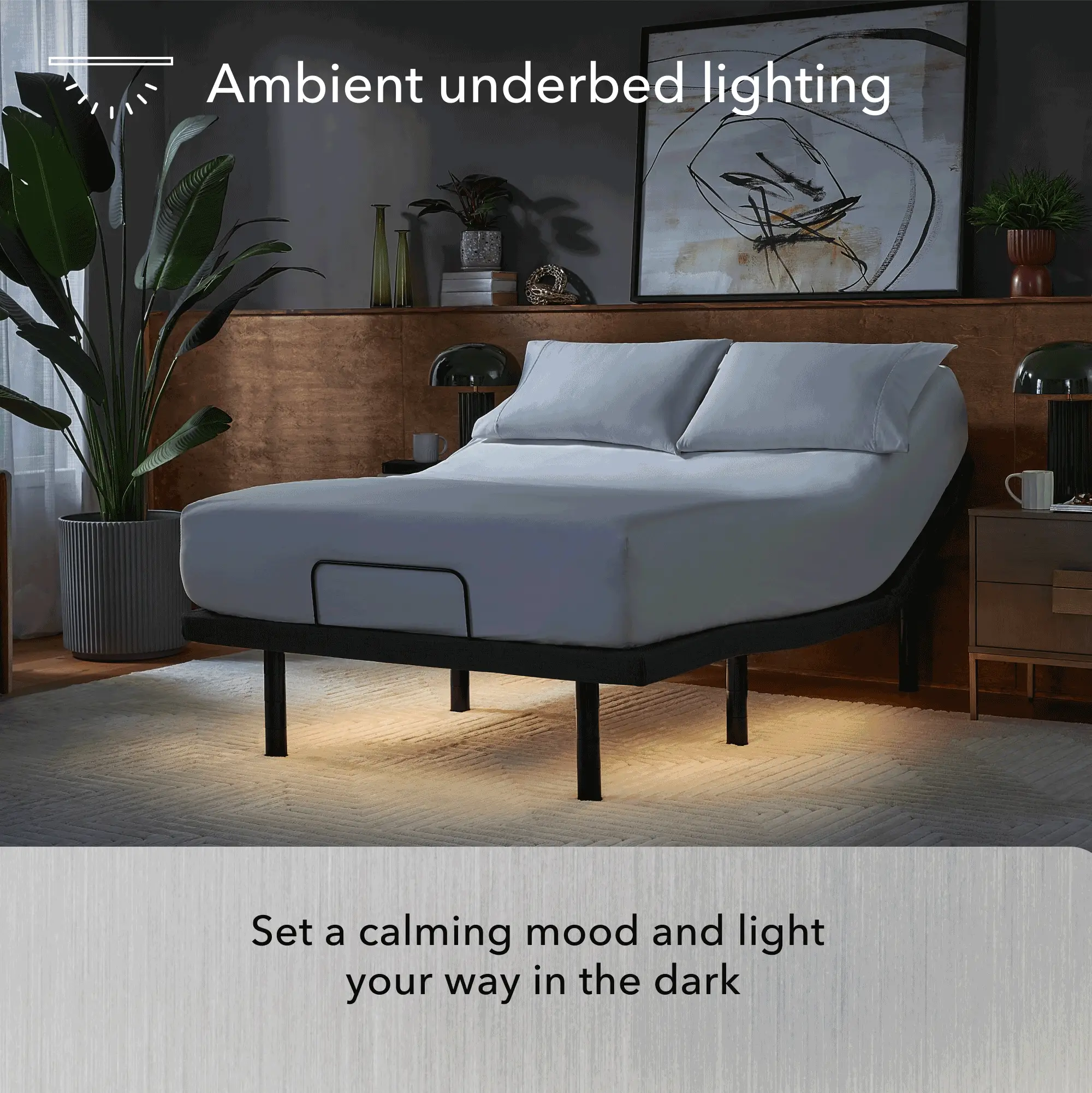 Serta Baselogic Platinum adjustable base - Under-bed lighting