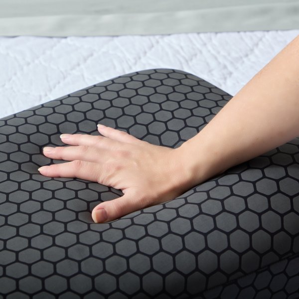 Malouf HexCurve pillow foam compression detail